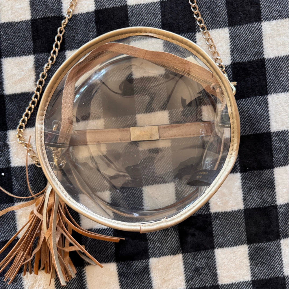 Clear Round Crossbody Bag with Tassel